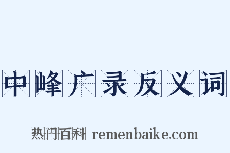 中峰广录反义词是什么意思的图片
